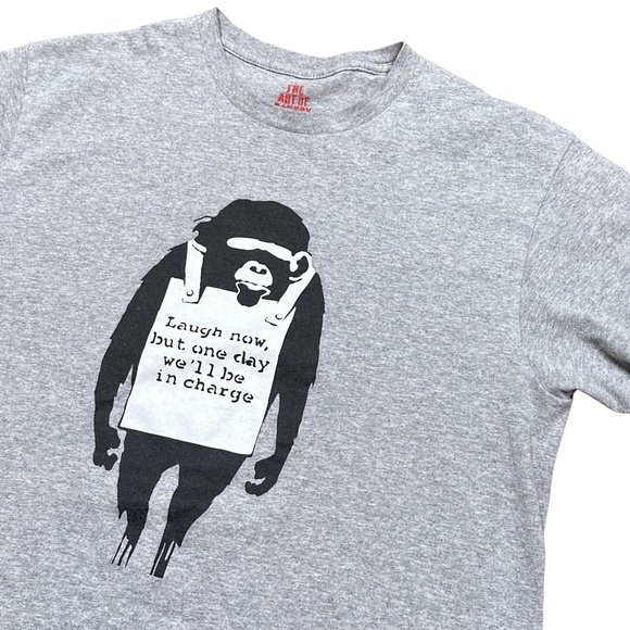 The Art of Banksy Toronto 2003 Laugh Now Monkey Official T Shirt Mens Medium - Picture 3 of 6